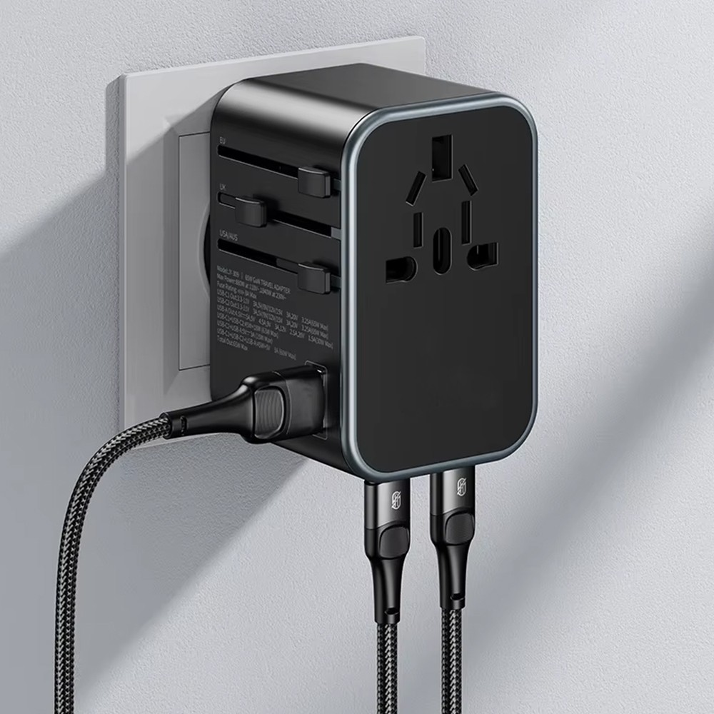 The Wlue Evrensel Seyahat Şarj Adaptörü Fiş Priz Dönüştürücü Priz 25W /1xusb/2xtype-C/1xac - Siyah Bilgisayar Çevirici ve Adaptörü Fiyatı