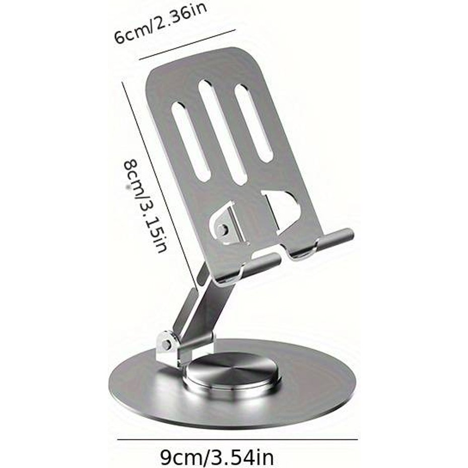 The Wlue Katlanabilir ve Ayarlanabilir Metal Telefon Tutucu Stand 360 Dönebilen Tablet Standı - Gri Tablet Aksesuarı Fiyatı