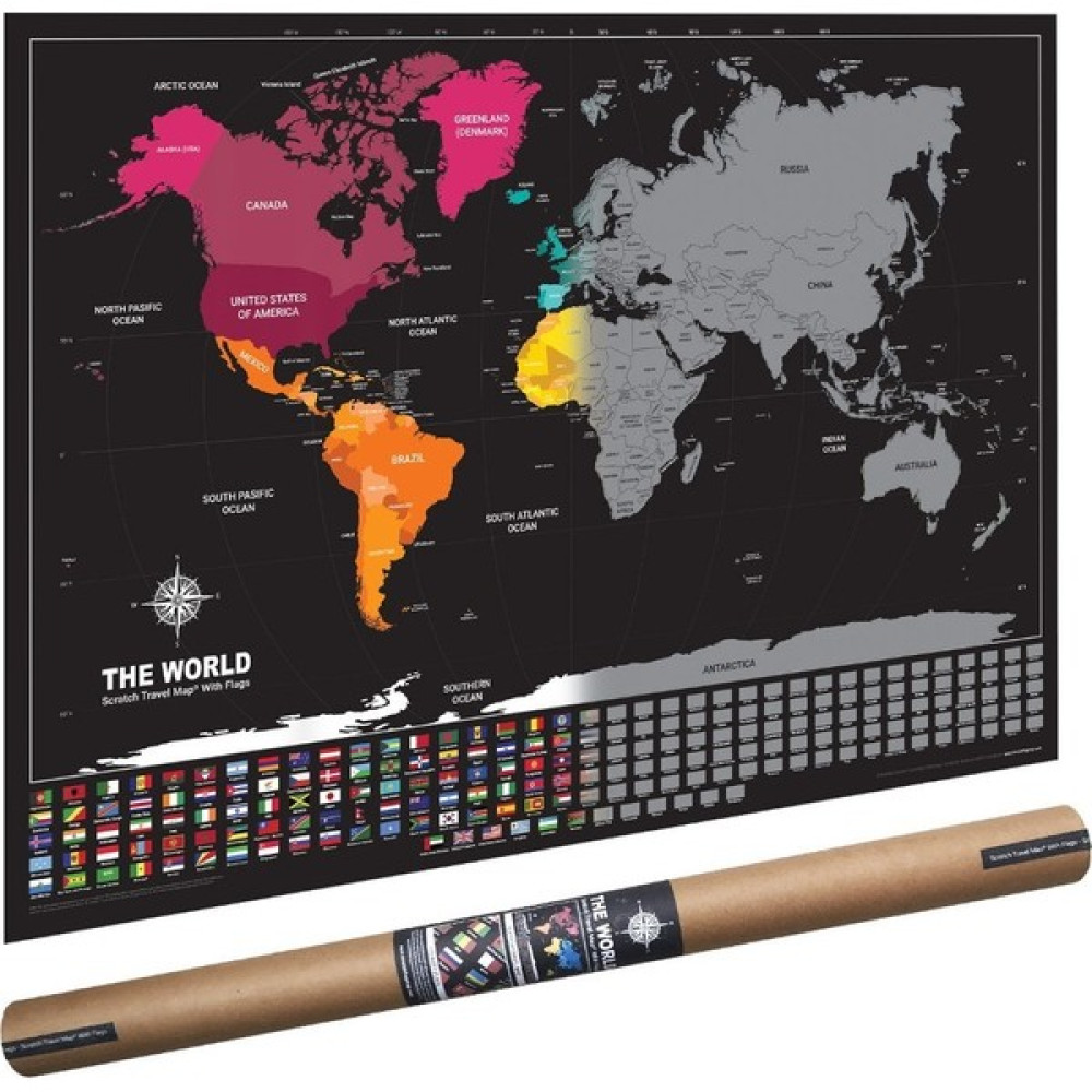 The World Deluxe Scratch Map Kazınabilir Dünya Haritası Harita & Küre Fiyatı