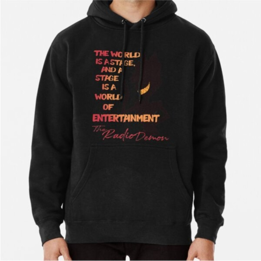 The World Is A Stage! The Radio Demon ::hazbin Hotel:: Baskılı Sweatshirt Hoodie Erkek Sweatshirt Fiyatı