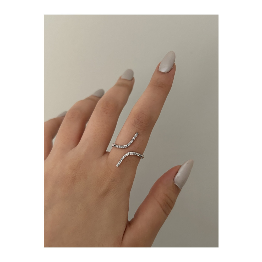 The Y Jewelry Gümüş Renk Taşlı Sarmal Yüzük Bijuteri Yüzük Fiyatı