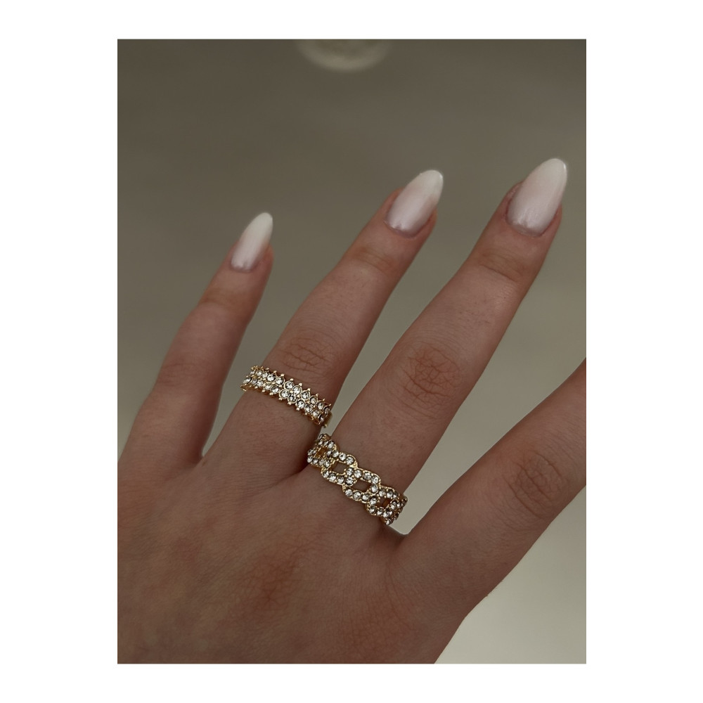 The Y Jewelry Kadın Gold Zirkon Taşlı Ikili Yüzük Seti Bijuteri Yüzük Fiyatı