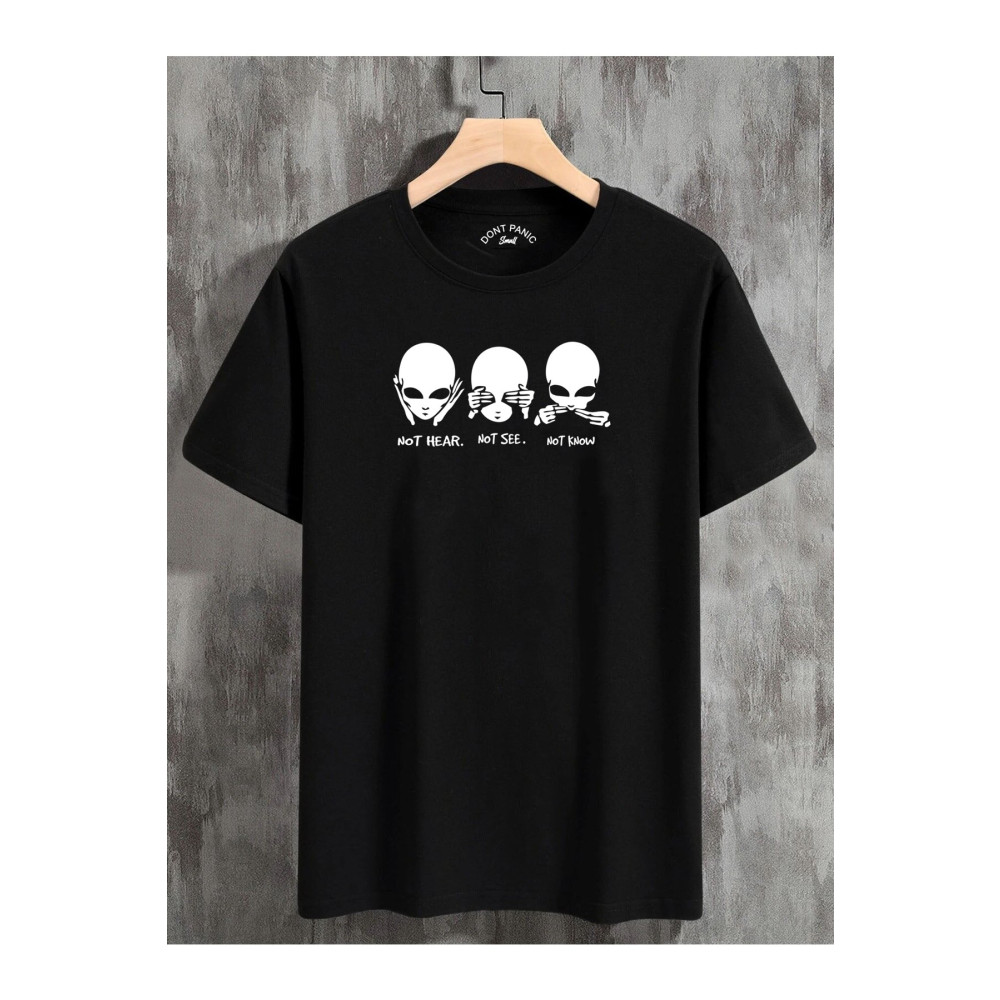 Thebulut Unisex Oversize T-shirt Not Hear Ön Baskılı Siyah Medium Beden Bayan T-shirt Fiyatı