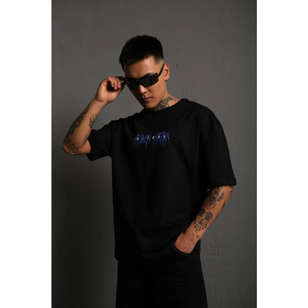 Thebulut Unisex Siyah Renk Oversize Ritual Baskılı Pamuk T-Shirt 6XL Beden Bayan T-shirt Fiyatı