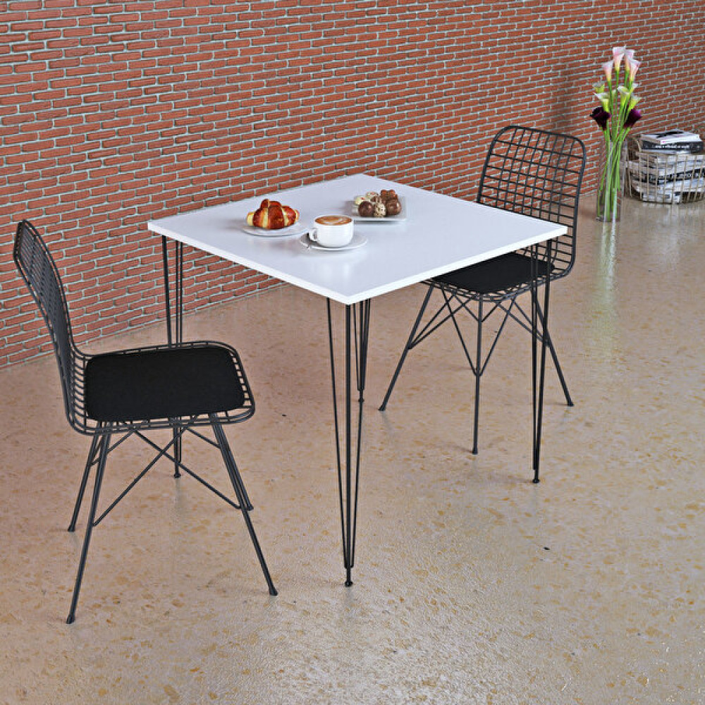 Theia Beyaz Masa Takımı 70 x 70 cm 2 Sandalyeli Masa - Sandalye Seti / Takımı Fiyatı