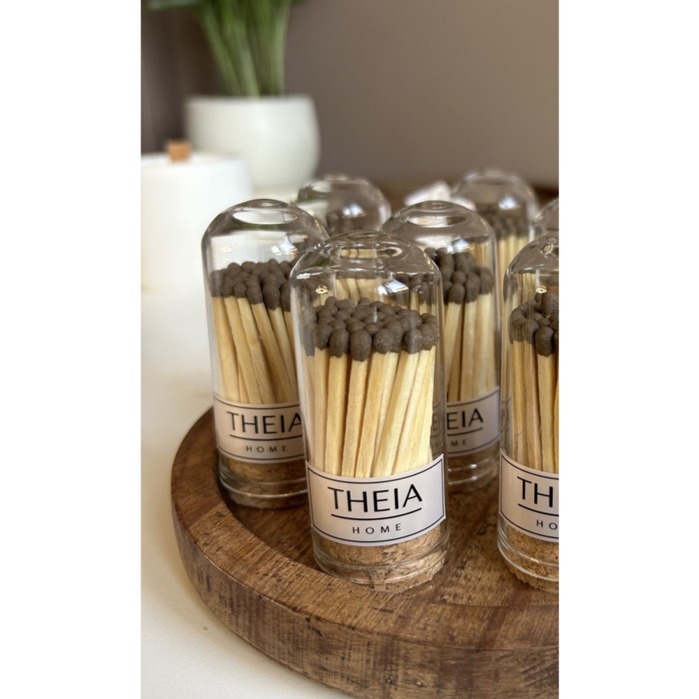 THEIA HOME Mantar Kapaklı Cam Fanusta 50 Adet Kibrit Modeli Dekoratif Mum Fiyatı
