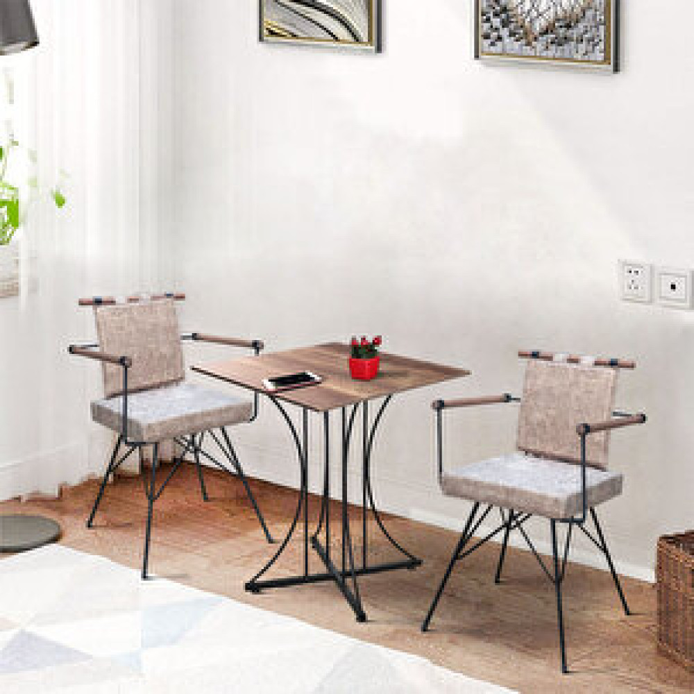 Theia Tasarım Thei̇a Pi̇ 60x60cm Masa Barok (ahşap Desenli̇) + 2 Adet Penyez Sandalye Açik Kahverengi̇ Yemek & Mutfak Masası Fiyatı