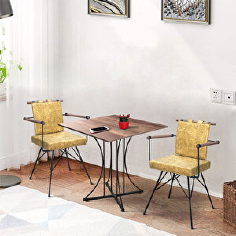 Theia Tasarım Thei̇a Pi̇ 70x70cm Masa Barok (ahşap Desenli̇) + 2 Adet Penyez Sandalye Sari Yemek & Mutfak Masası Fiyatı