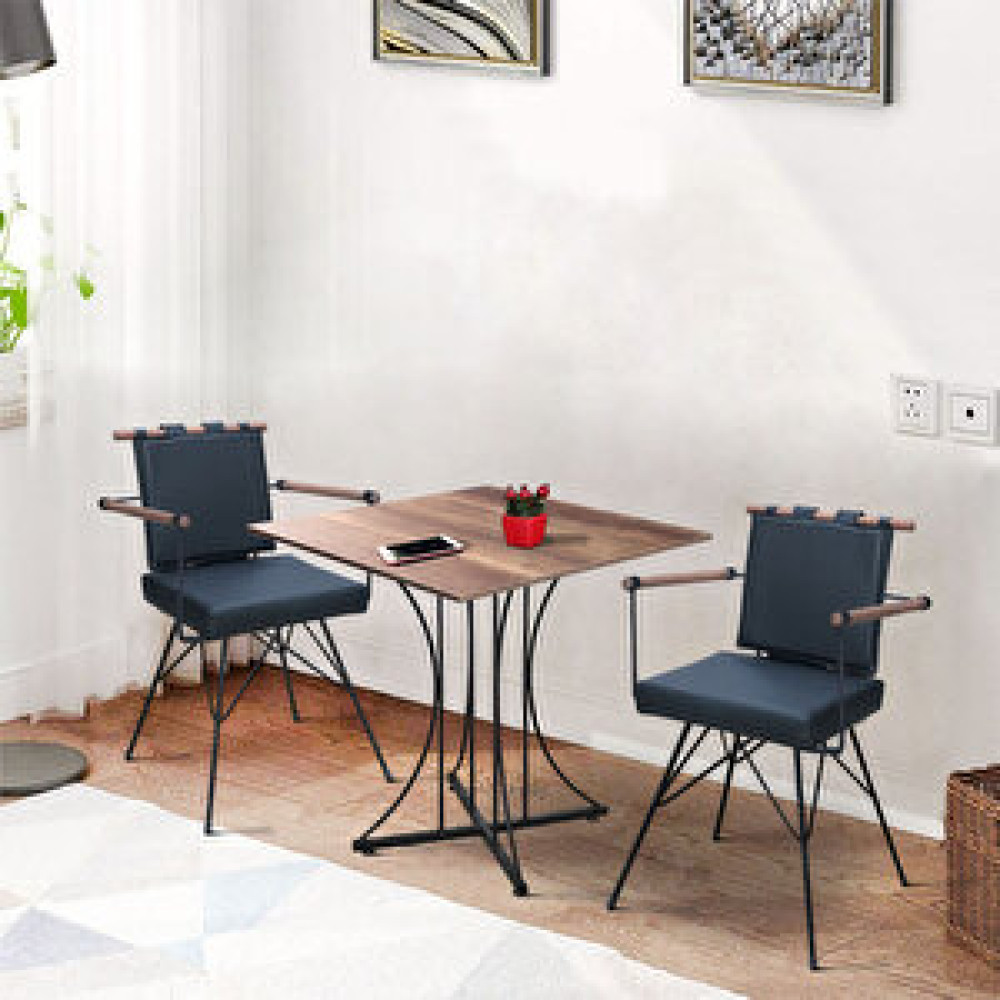 Theia Tasarım Thei̇a Pi̇ 70x70cm Masa Barok (ahşap Desenli̇) + 2 Adet Penyez Sandalye Si̇yah Yemek & Mutfak Masası Fiyatı