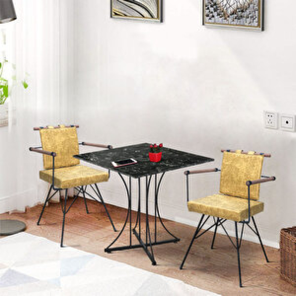 Theia Tasarım Thei̇a Pi̇ 70x70cm Masa Mermer Desenli̇ + 2 Adet Penyez Sandalye Sari Yemek & Mutfak Masası Fiyatı