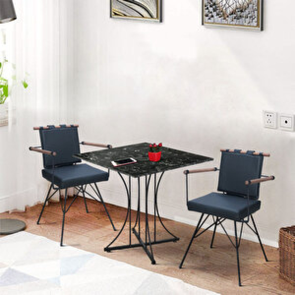 Theia Tasarım Thei̇a Pi̇ 70x70cm Masa Mermer Desenli̇ + 2 Adet Penyez Sandalye Si̇yah Yemek & Mutfak Masası Fiyatı