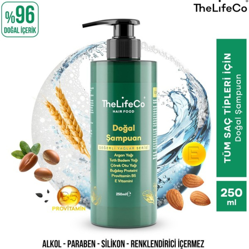 Thelifeco Hairfood Değerli Yağlar Serisi Doğal Şampuan 250 ml Saç Bakım Maskeleri & Serumlar & Spreyler Fiyatı