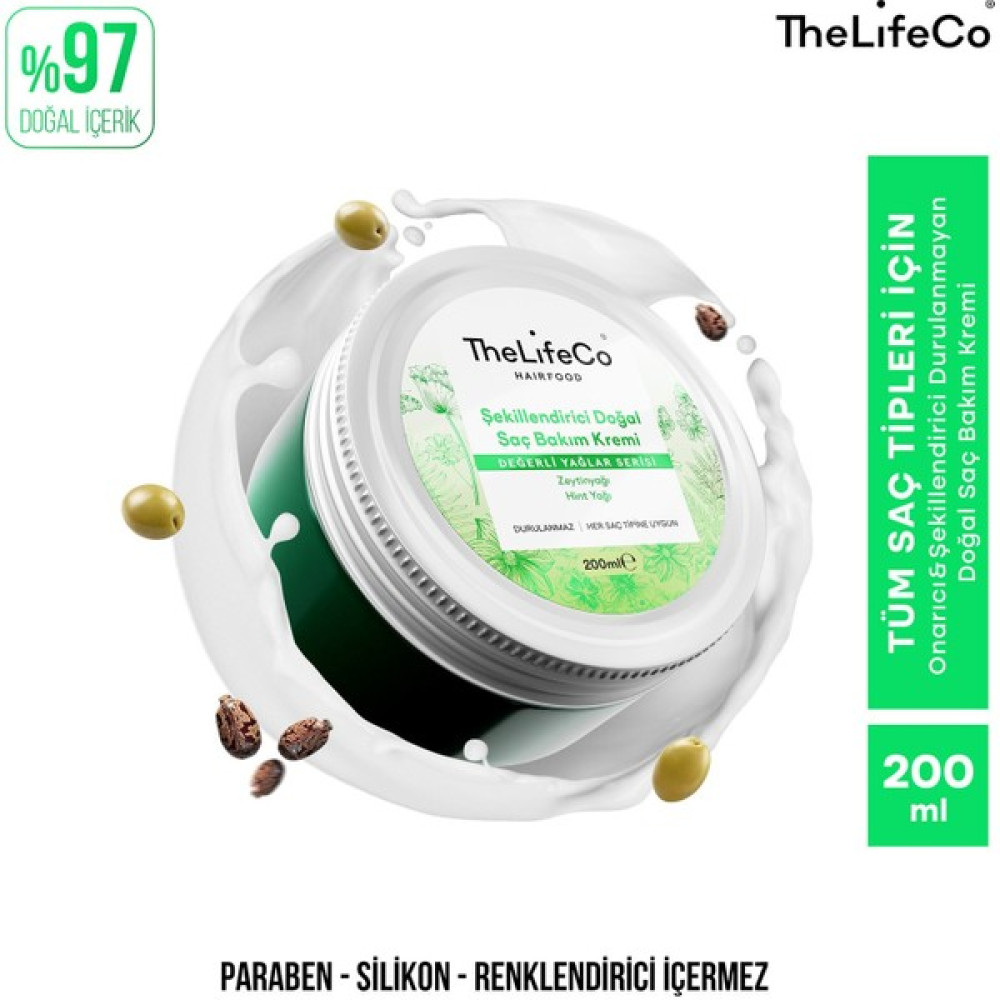 Thelifeco Hairfood Değerli Yağlar Serisi Durulanmayan Doğal Saç Bakım Kremi  200 ml Saç Bakım Maskeleri & Serumlar & Spreyler Fiyatı