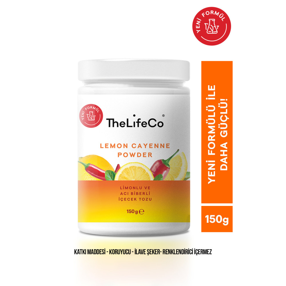TheLifeCo Lemon Cayenne - Limonlu Acı Biberli Içecek Tozu 150 G Sağlık Fiyatı