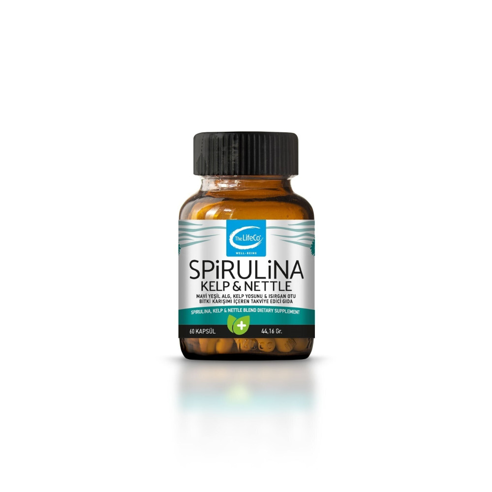 TheLifeCo The Lifeco Spirulina Kelp & Nettle(BİTKİSEL PROTEİN KAYNAĞI) 60 Kapsül Sağlık Fiyatı
