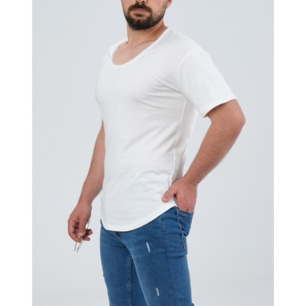 Theone Erkek Beyaz Geniş Yaka %100 Pamuk Over Size T-Shirt T-Shirt & Sweatshirt (Outdoor) Fiyatı