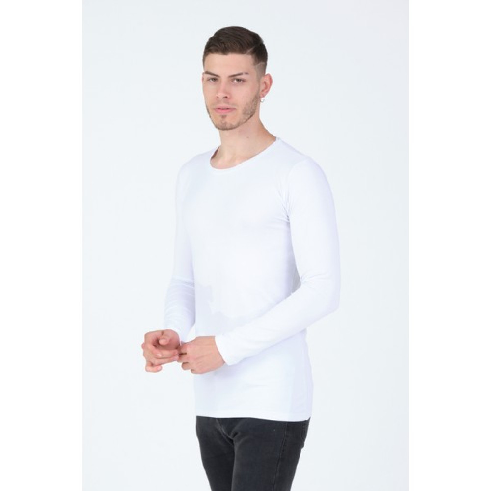 Theone Erkek Bisiklet Yaka Likralı Pamuklu Basic T-Shirt Erkek T-shirt Fiyatı