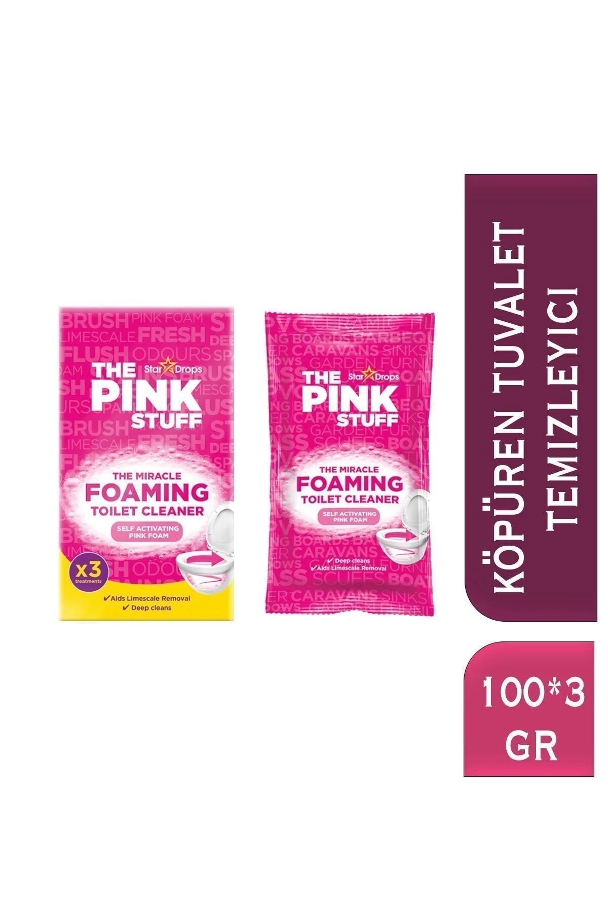 ThePinkStuff Köpüren Tuvalet Temizleyici 3 Adet" Deterjan ve Temizlik Ürünleri Fiyatı