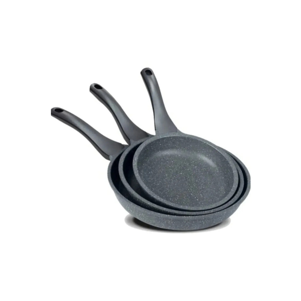 ThermoAD Granit Döküm Tava Seti 3’lü Gri - 20cm-24cm-28cm Tavalar Fiyatı
