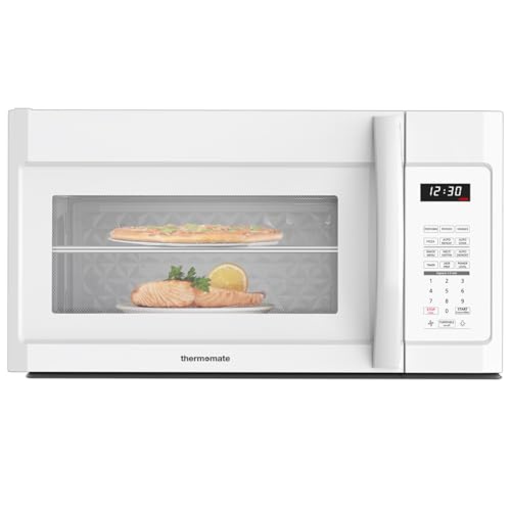 ThermoMate 30" White Over the Range Microwave with 1.9 Cu. Ft. Capacity, Over the Stove with One Touch, 1000 Cooking Watts, 400 CFM and Sensor Cooking, 11 Power Levels, LED Lighting