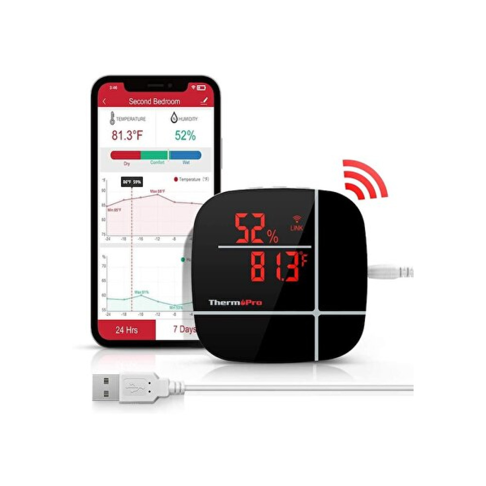 ThermoPro Tp90 Uzaktan Kontrollü Alexa Uyumlu WiFi Isı Nem Ölçer Termometreler Fiyatı