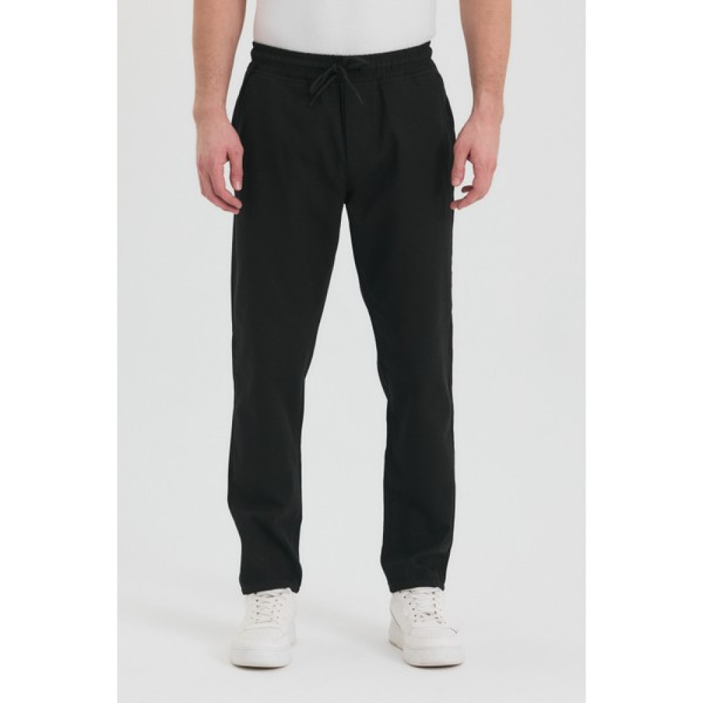 TheSeason Erkek Siyah Renk Beli Lastikli Kaliteli Rahat Kesim Jogger Pantolon Erkek Pantolon Fiyatı