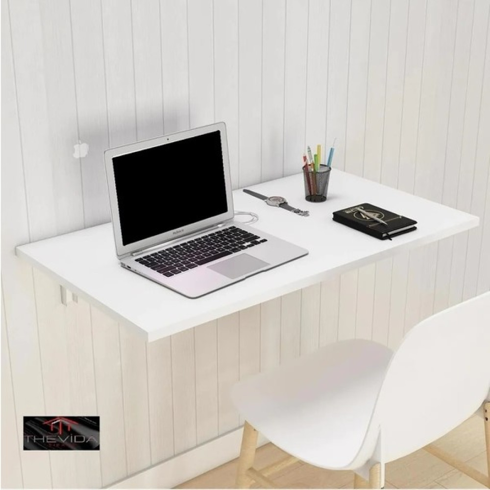 Thevida Katlanır Masa, Duvara Monte Masa, Mini Çalışma Masası - 60 X 45 - Beyaz Çalışma Masası Fiyatı