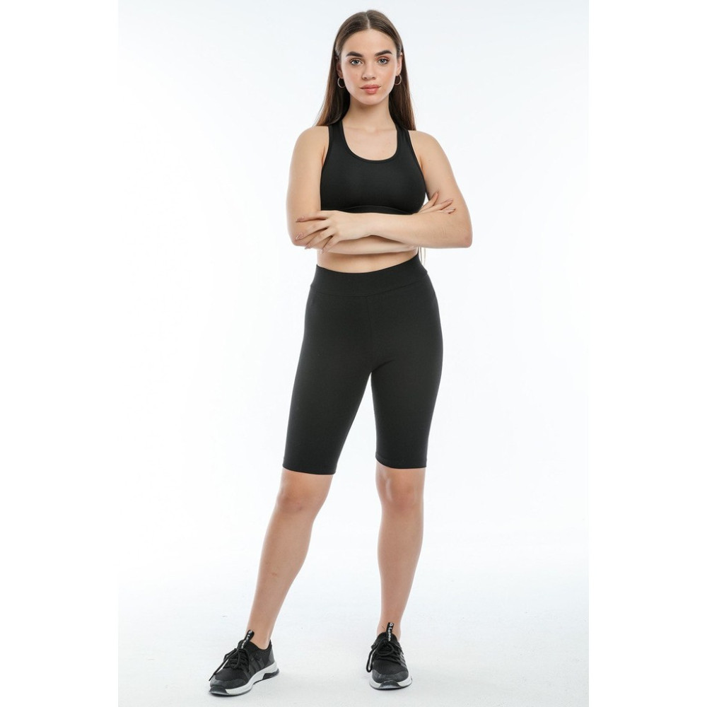 Thin Shop Biker Spor Şort Siyah Pamuk Tayt - Yüksek Bel Toparlayıcı Siyah Spor Şort Tayt - Sıkılaştırıcı Tayt Tayt Fiyatı