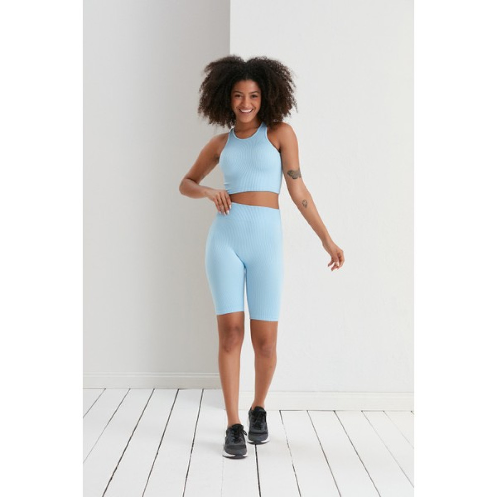 Thin Shop Dikişsiz Takım Buz Mavi Kadın Giyim Rahat Kesim Alt Üst Takım Comfort Collection Kadın Eşofman Fiyatı