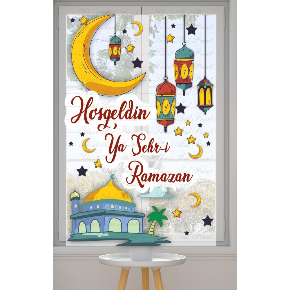 Think And Print Ramazan Ayı Temalı Cam Duvar Süsleri Hoşgeldin Ramazan Sticker Seti 25 x 98 Beden Duvar Stickerı Fiyatı