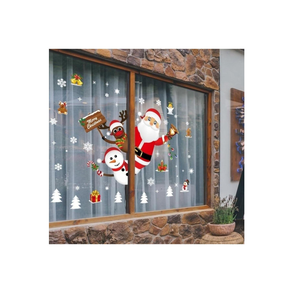 Think And Print Yılbaşı Noel Baba Geyik Kardan Adam Karlı Şehir Yeni Yıl Çocuk Bebek Odası Sticker Seti 100 x 23 Beden Duvar Stickerı Fiyatı