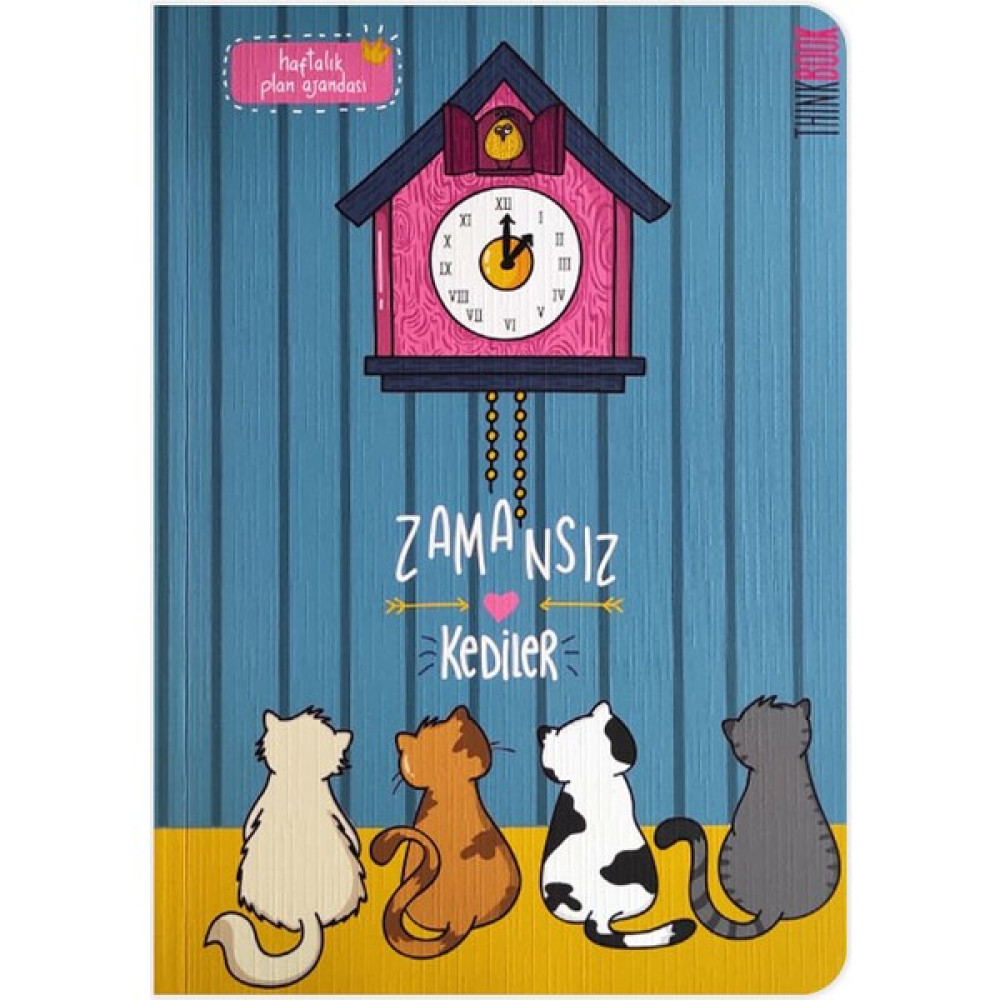 Think Book Thinkbook Zamansız Kediler Haftalık Plan Ajandası - Guguklu Saat 15X21,5 - Renkli Ajanda Fiyatı