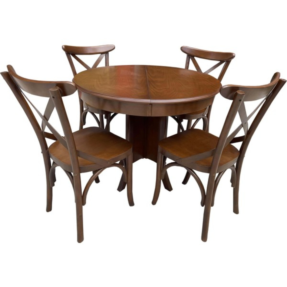 Thonet (Iskandinav) Sandalye & Yuvarlak Masa Takımı Ceviz Renkte Masa - Sandalye Seti / Takımı Fiyatı