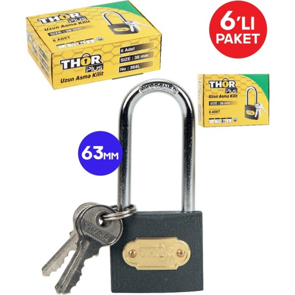 Thor Gri Uzun Asma Kilit Thor No:63 6'lı Paket Oto Boyaları Fiyatı