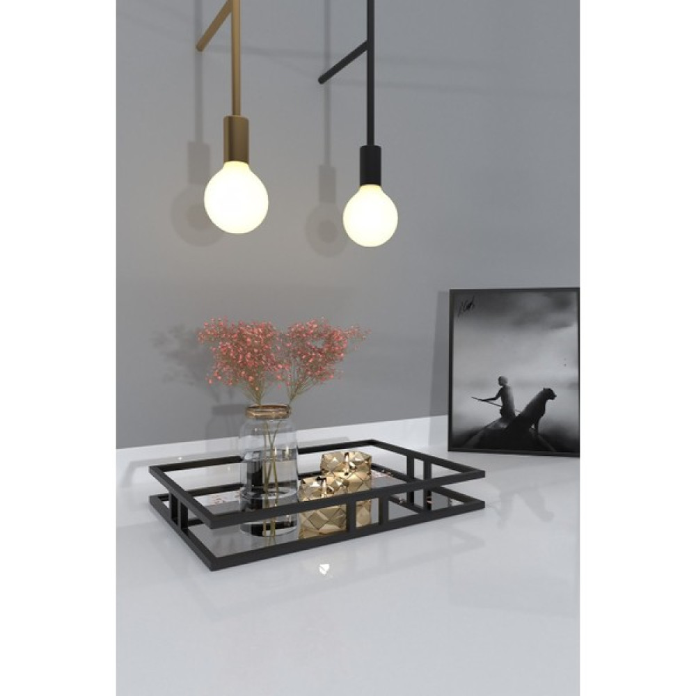 Thorqtech Çay Kahve Sunum Tepsisi Dekoratif The Flora Aynalı Metal Tepsi 30CMX40CM 4 Kişilik - 1 Adet Servis Tepsisi Fiyatı