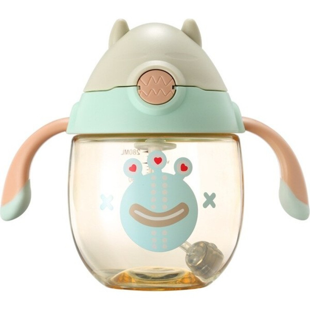 Three Beans 280 ml Çocuk Hasır Kupası Bebek Öğrenme Içecek Kupası Kolu ile Bebek Anti Kaçak Anti Boğulma Su Şişesi Ppsu + Pp | Kupalar (Kahverengi ... Suluk Fiyatı