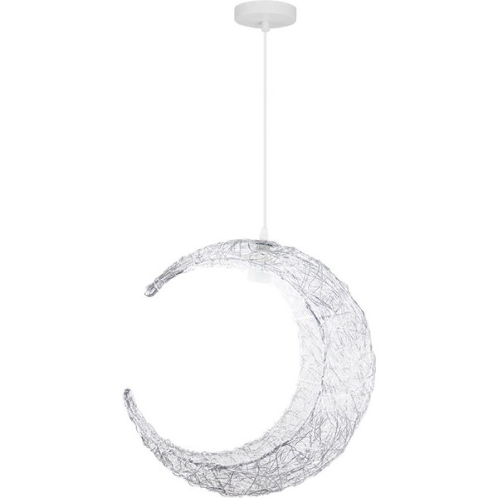 Three Beans 30 cm Ay Avize, 220 V Ferforje LED Lamba E27 Ampul Olmadan, Ferforje Gümüş Avize Yatak Odasında, Yemek Odası, Çocuk Odası (Yurt Dışından) Avize Fiyatı