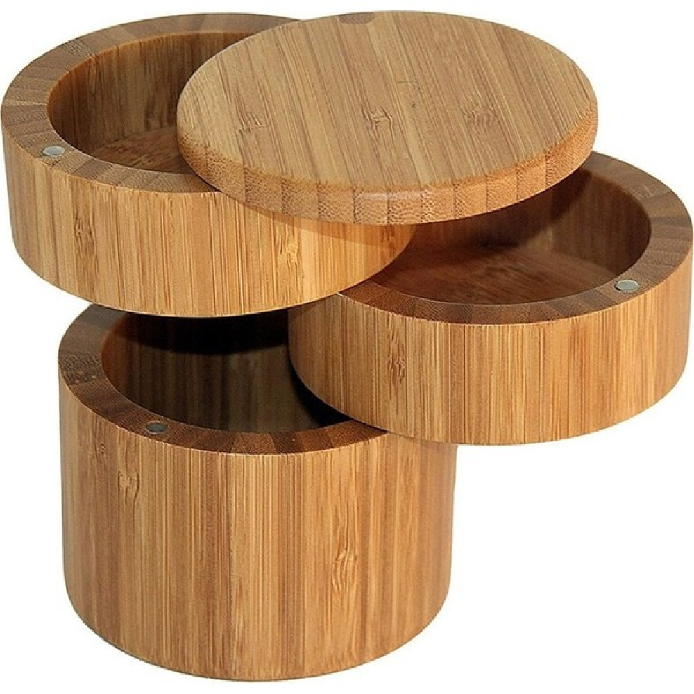 Three Beans Bambu Üçlü Tuz Kutusu, Ahşap Kutu,(Yurt Dışından) Baharat Setleri & Baharatlıklar Fiyatı