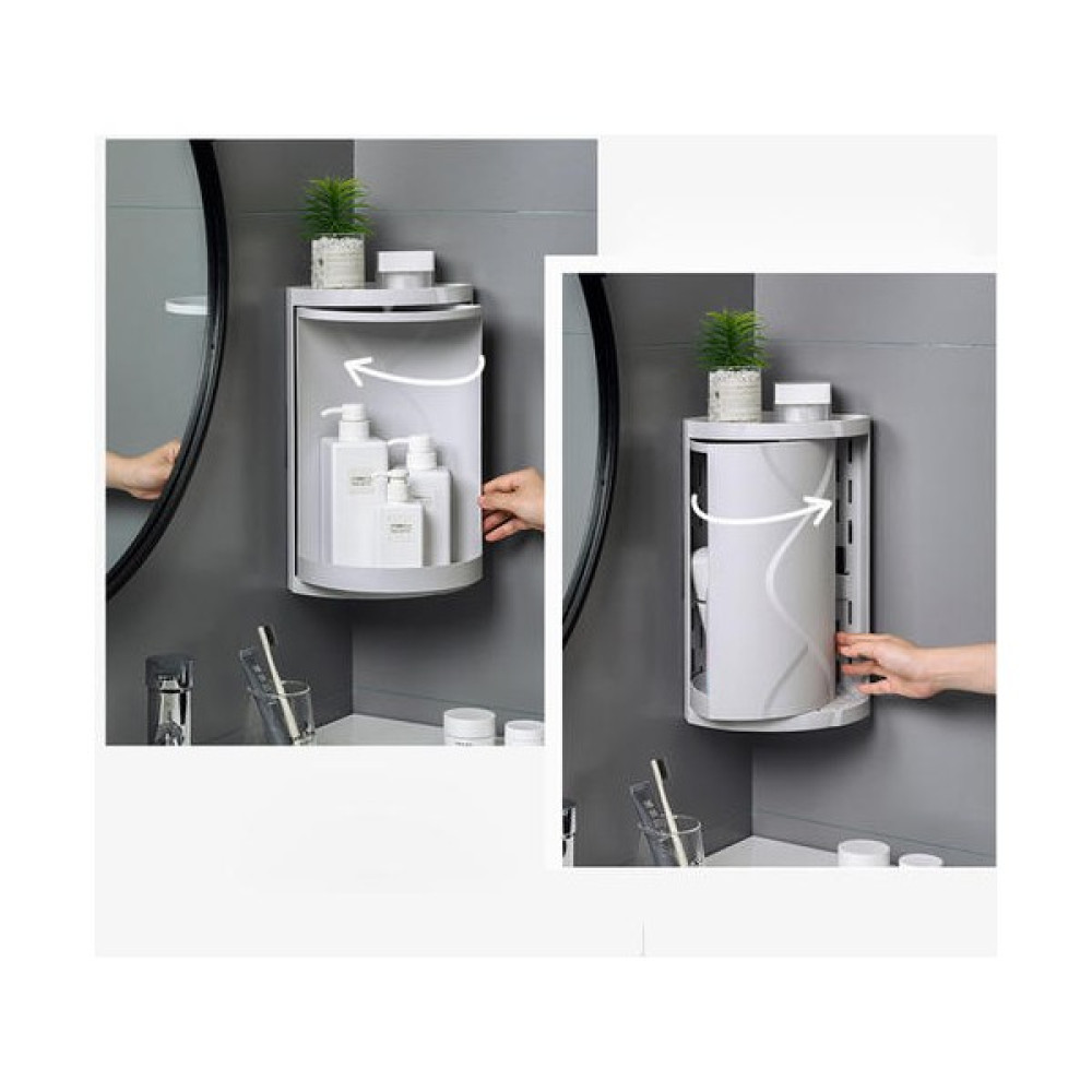 Three Beans Banyo Köşe Depolama Rafları 360 Derece Dönen (Yurt Dışından) - Gri Saklama Kapları Fiyatı