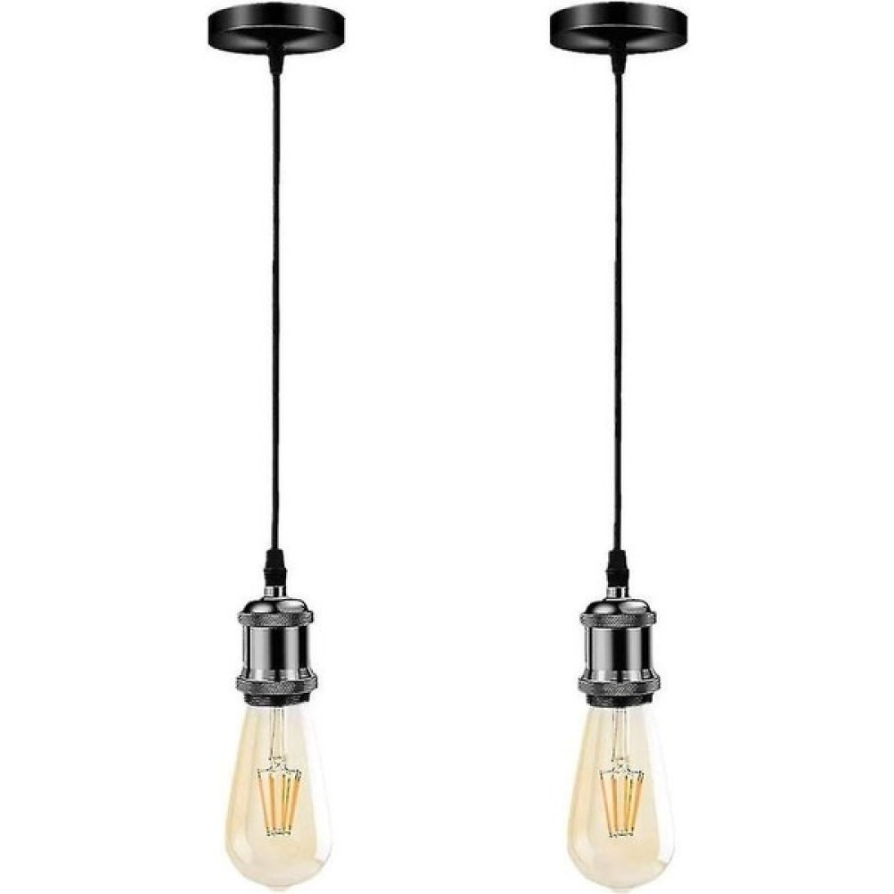 Three Beans Lambalar Tavan Kolye Işık Uydurma Endüstriyel Modern Tavan Gül E27 Lamba Tutucu Vintage Işık Fikstürü (Yurt Dışından) - Siyah Avize Fiyatı