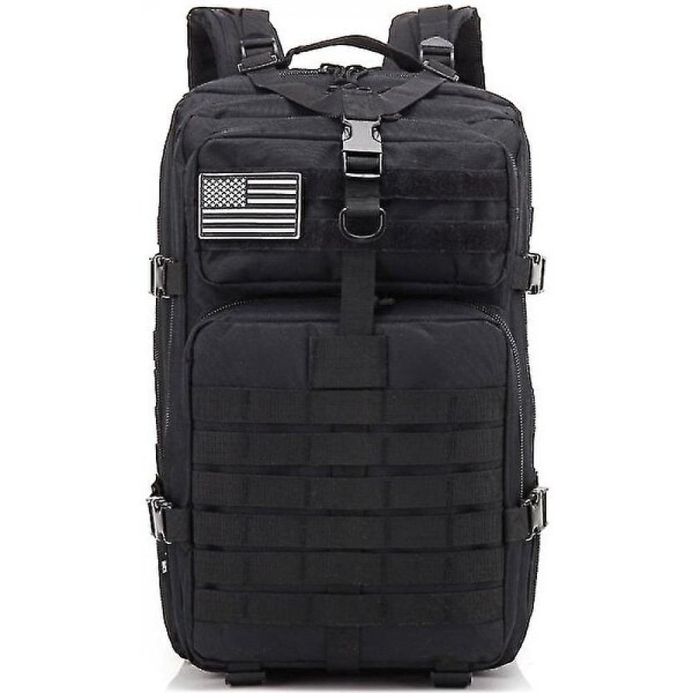 Three Beans Siyah Askeri Taktik Sırt Çantası 45L Assault Pack Büyük Ordu Molle Bug Out Çanta Sırt Çantaları MZ868 (Yurt Dışından) Okul Çantası Fiyatı