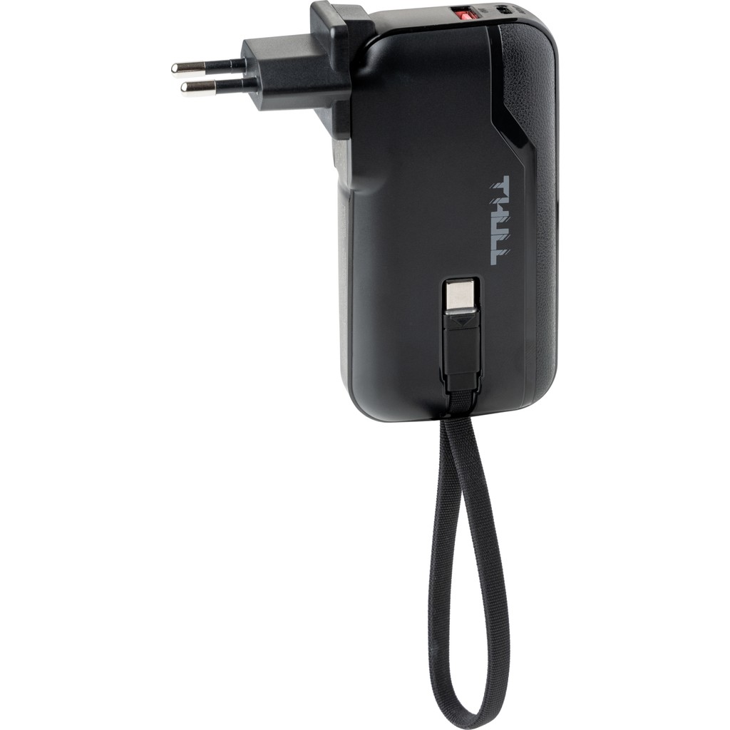 Thull PD10003 10.000 Mah Adaptörlü Powerbank - Siyah Taşınabilir Şarj Cihazı - Powerbank Fiyatı