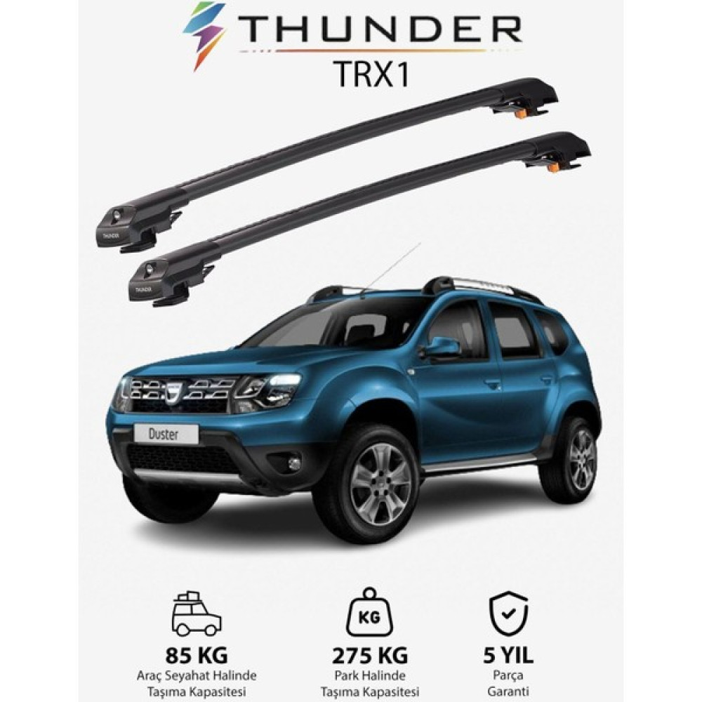 Thunder Dacıa Duster 2014-2017 Trx1 Thunder Carrier Kilitli Ara Atkı Taşıyıcı Tavan Barı Gri Oto Boyaları Fiyatı