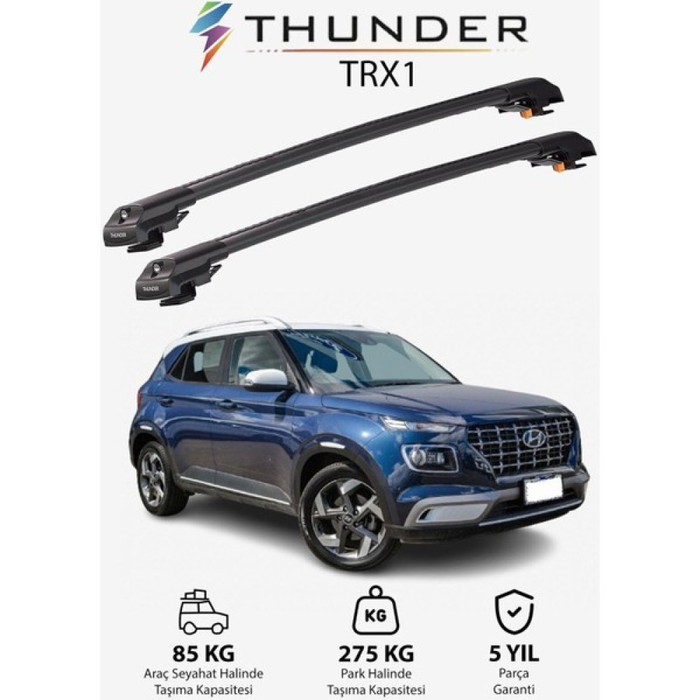 Thunder Hyundaı Venue 2020-SONRASI Trx1 Thunder Carrier Kilitli Ara Atkı Taşıyıcı Tavan Barı Siyah Oto Boyaları Fiyatı