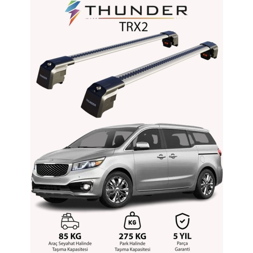 Thunder Kıa Grand Carnıval 2015-2020 Trx2 Thunder Carrier Kilitli Ara Atkı Taşıyıcı Tavan Barı Siyah Oto Boyaları Fiyatı