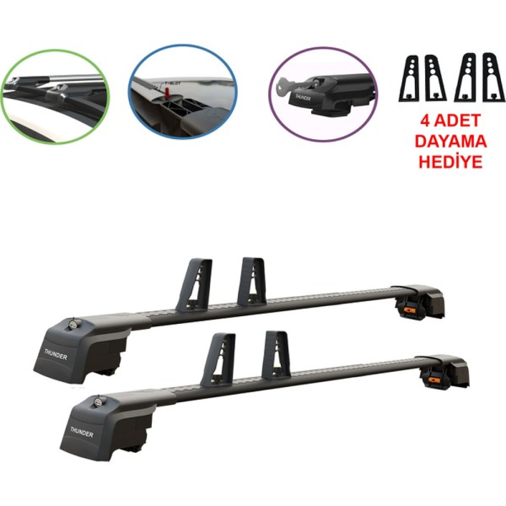 Thunder Kia Sportage Soul Sorento Niro Ceed Sw Kilitli Ara Atkı Cross Bar Taşıyıcı Tavan Barı 4 Adet Dayama Dahil - KİA SORENTO 2016-2020 - 01-Siyah Oto Boyaları Fiyatı