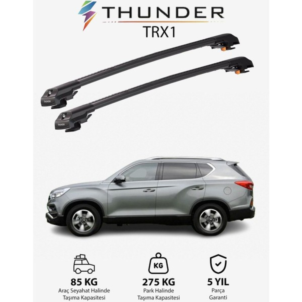 Thunder Ssangyong Rexton W 2013-2017 Trx1 Thunder Carrier Kilitli Ara Atkı Taşıyıcı Tavan Barı Gri Oto Boyaları Fiyatı