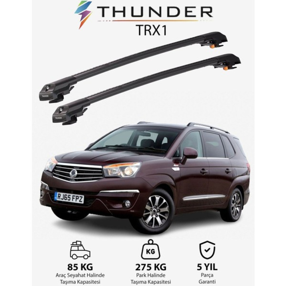 Thunder Ssangyong Turısmo 2013-SONRASI Trx1 Thunder Carrier Kilitli Ara Atkı Taşıyıcı Tavan Barı Siyah Oto Boyaları Fiyatı