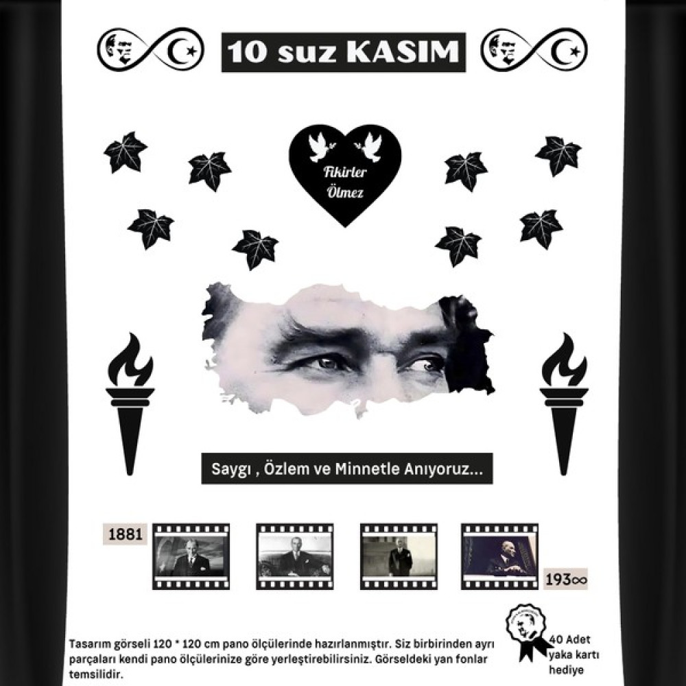 Ti Play 10 Kasım Atatürk'ü Anma Okul Panosu Tasarımı Oto Boyaları Fiyatı