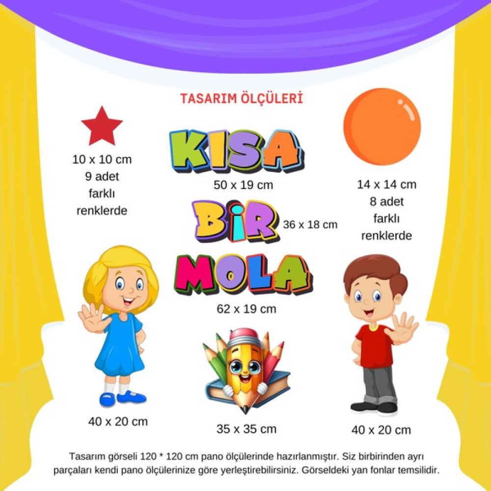 Ti Play Karne Günü Okul Pano Süsü ( Kısa Bir Mola Yazılı) Renkli Oto Boyaları Fiyatı